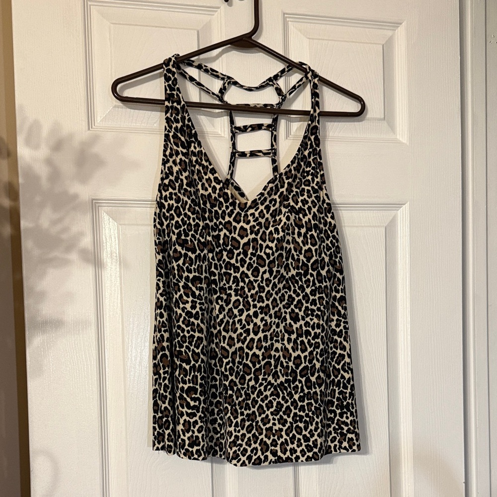 Aqua Green Leopard Print Swim Top